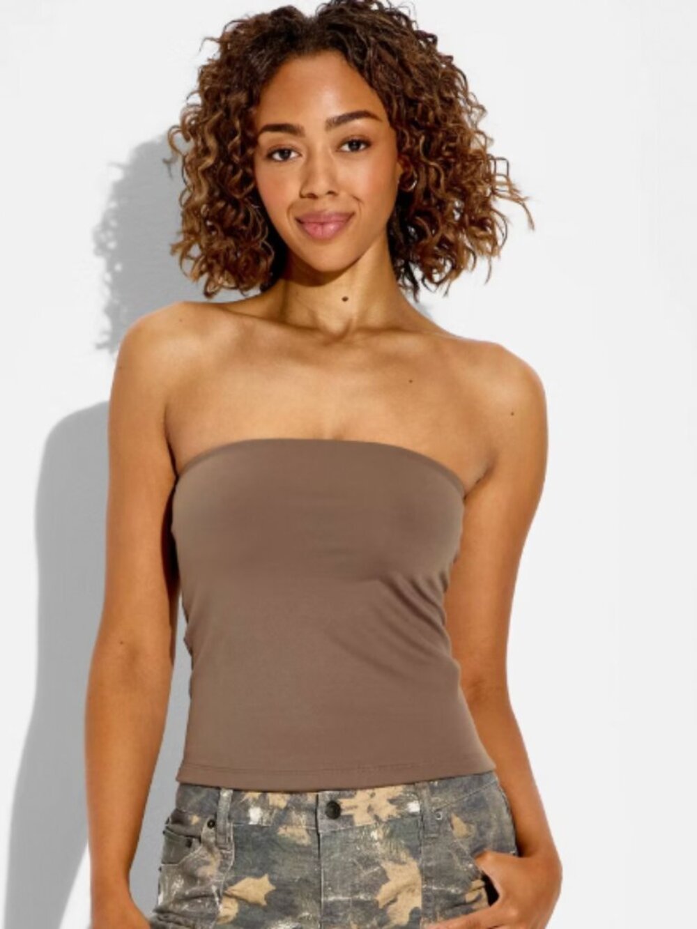 Wild Fable ButterBliss Tube Top SOLD OUT Size L Brown Bandeau Strapless Stretch